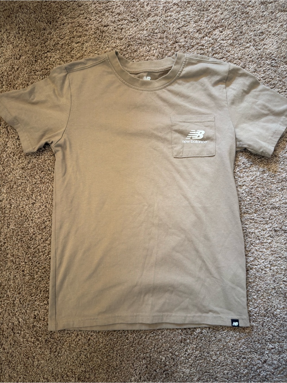 New Balance Boys Tan Pocket Logo T-Shirt